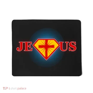 Super Jesus Superhero Comic Logo Mousepad