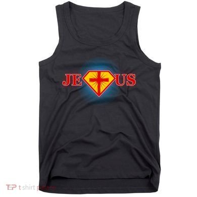 Super Jesus Superhero Comic Logo Tank Top