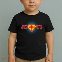 Super Jesus Superhero Comic Logo Toddler T-Shirt thumb 2