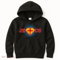 Super Jesus Superhero Comic Logo Kids Hoodie thumb 0