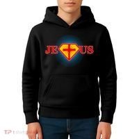 Super Jesus Superhero Comic Logo Kids Hoodie thumb 4