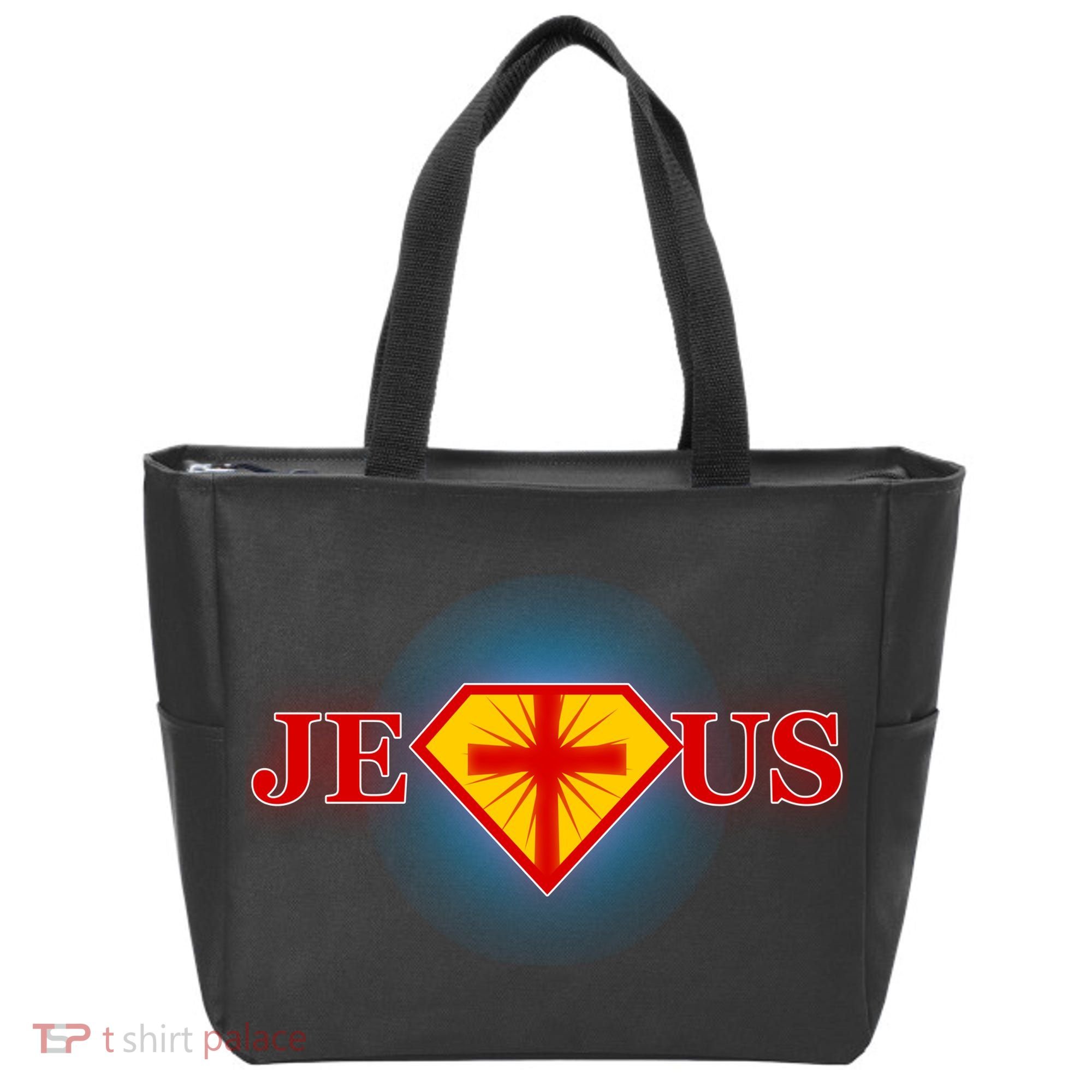 Super Jesus Superhero Comic Logo Tote Bag