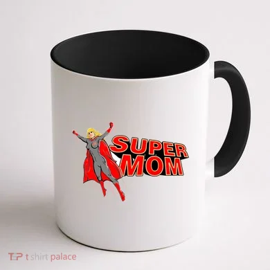 Super Mom Figure Coffee Mug back