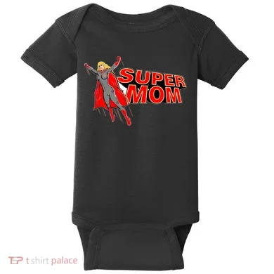 Super Mom Figure Baby Bodysuit