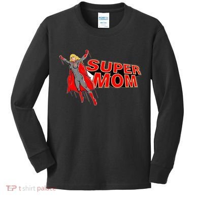 Super Mom Figure Kids Long Sleeve Shirt