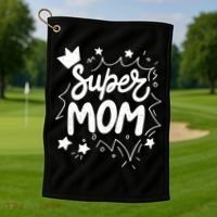 Super Mom Mothers Day Golf Towel thumb 1