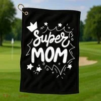 Super Mom Mothers Day Golf Towel thumb 1