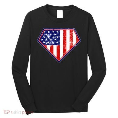 Super Patriot US Flag Long Sleeve Shirt