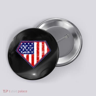 Super Patriot US Flag Button