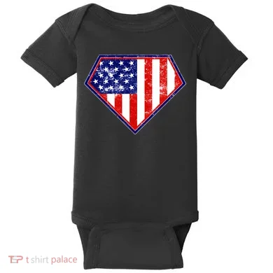 Super Patriot US Flag Baby Bodysuit