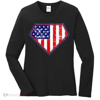 Super Patriot US Flag Women's Long Sleeve Shirt