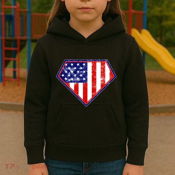 Super Patriot US Flag Kids Hoodie