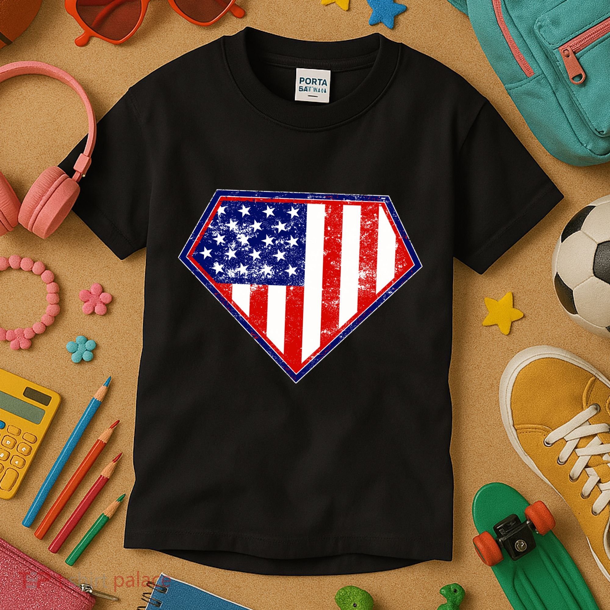 Super Patriot US Flag Kids T-Shirt