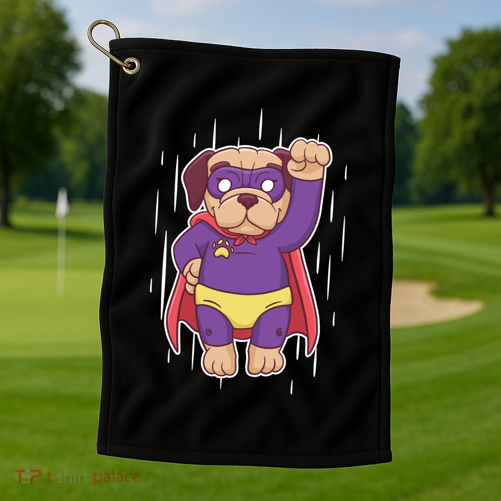 Super Pug Golf Towel
