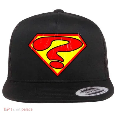 Super Question Retro Flat Bill Trucker Hat