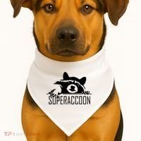 Super Raccoon Superraccon Trash Panda USA-Made Doggie Bandana thumb 1