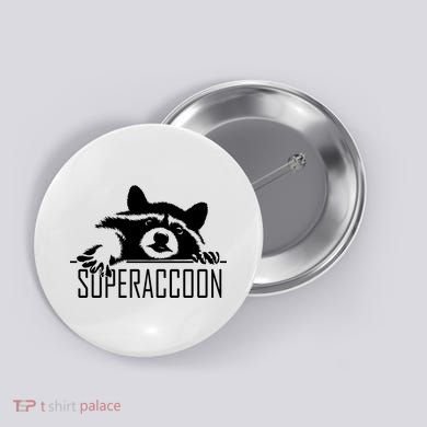 Super Raccoon Superraccon Trash Panda Button