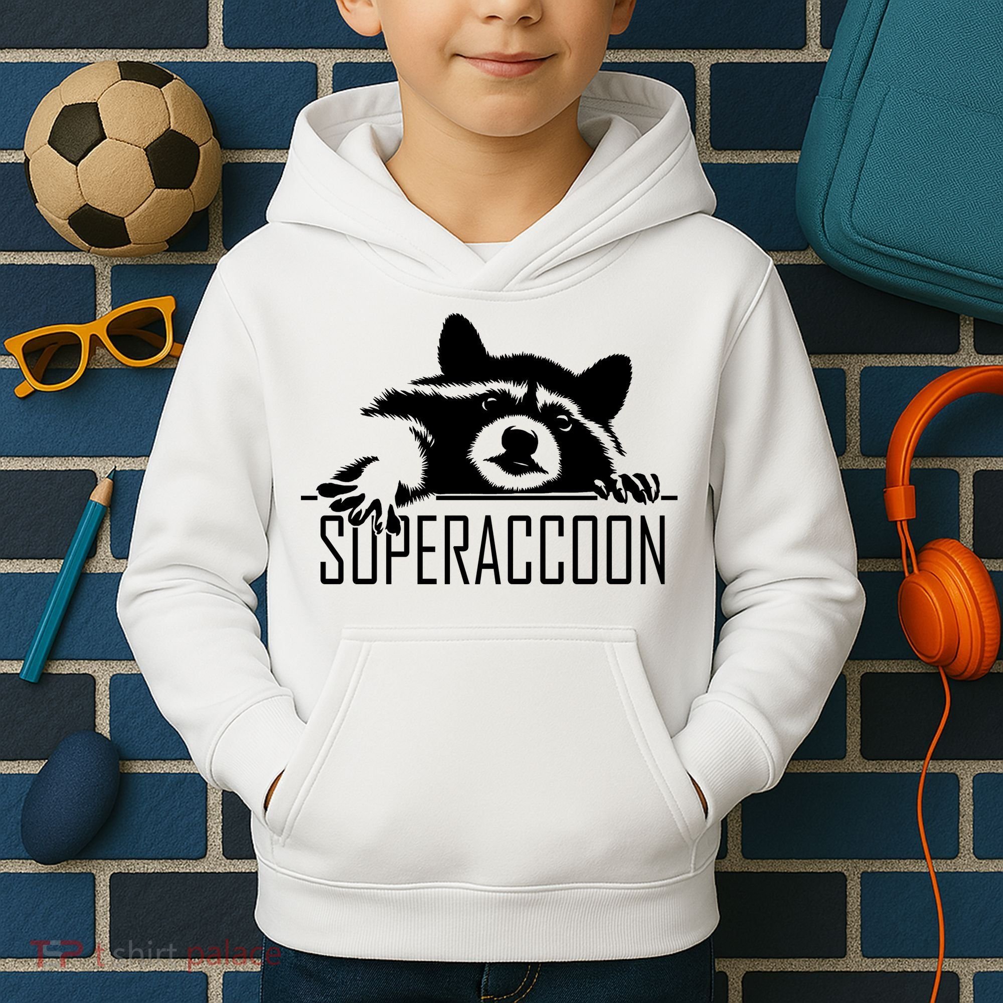 Super Raccoon Superraccon Trash Panda Kids Hoodie