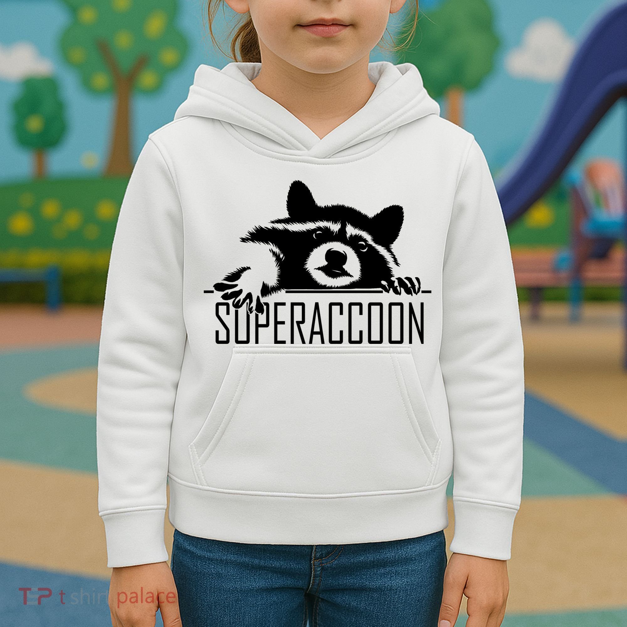 Super Raccoon Superraccon Trash Panda Kids Hoodie