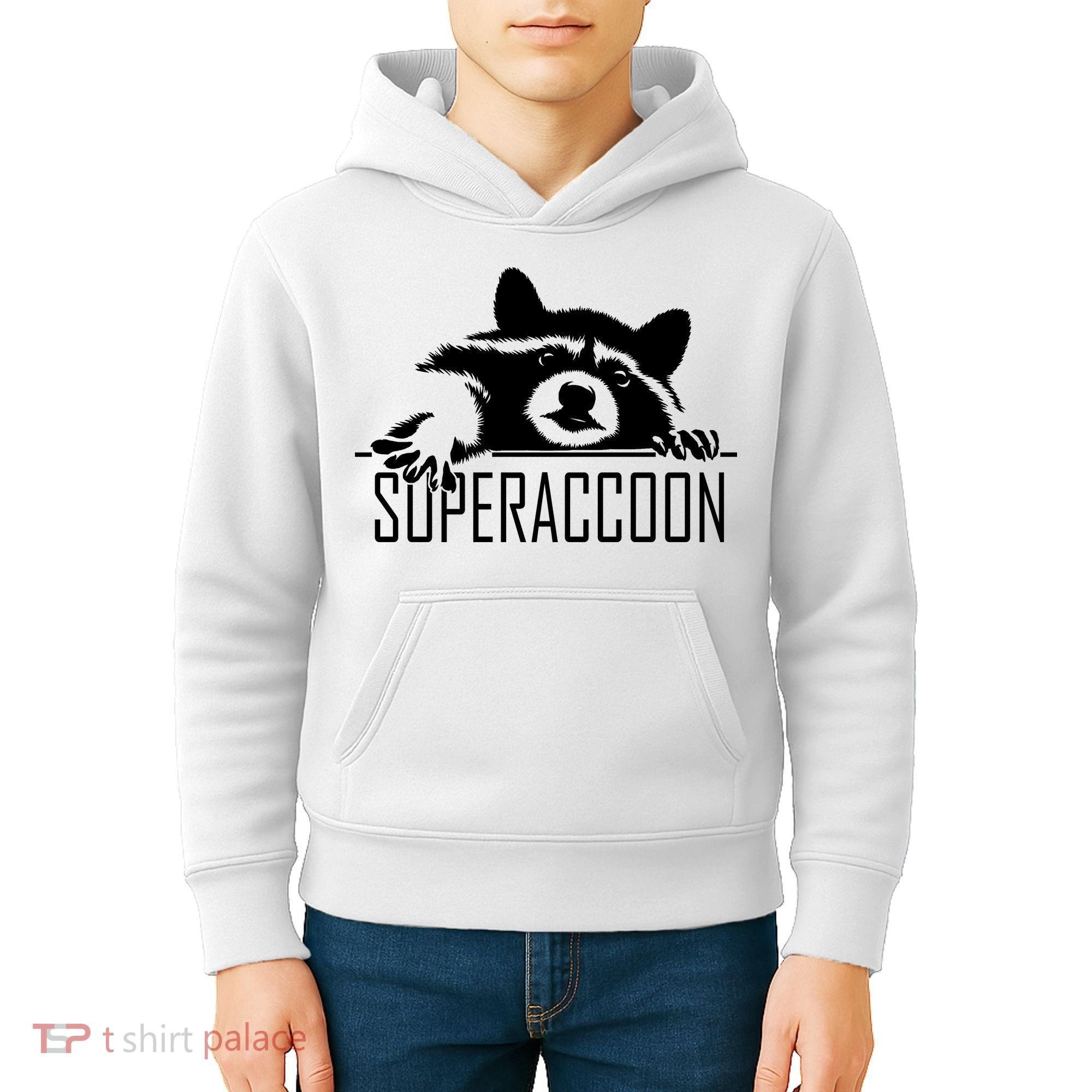 Super Raccoon Superraccon Trash Panda Kids Hoodie