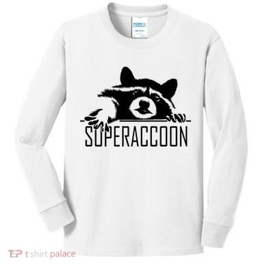Super Raccoon Superraccon Trash Panda Kids Long Sleeve Shirt