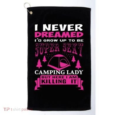 Super Sexy Camping Lady Golf Towel
