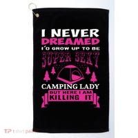 Super Sexy Camping Lady Golf Towel thumb 0