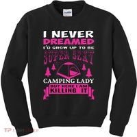 Super Sexy Camping Lady Kids Sweatshirt thumb 0