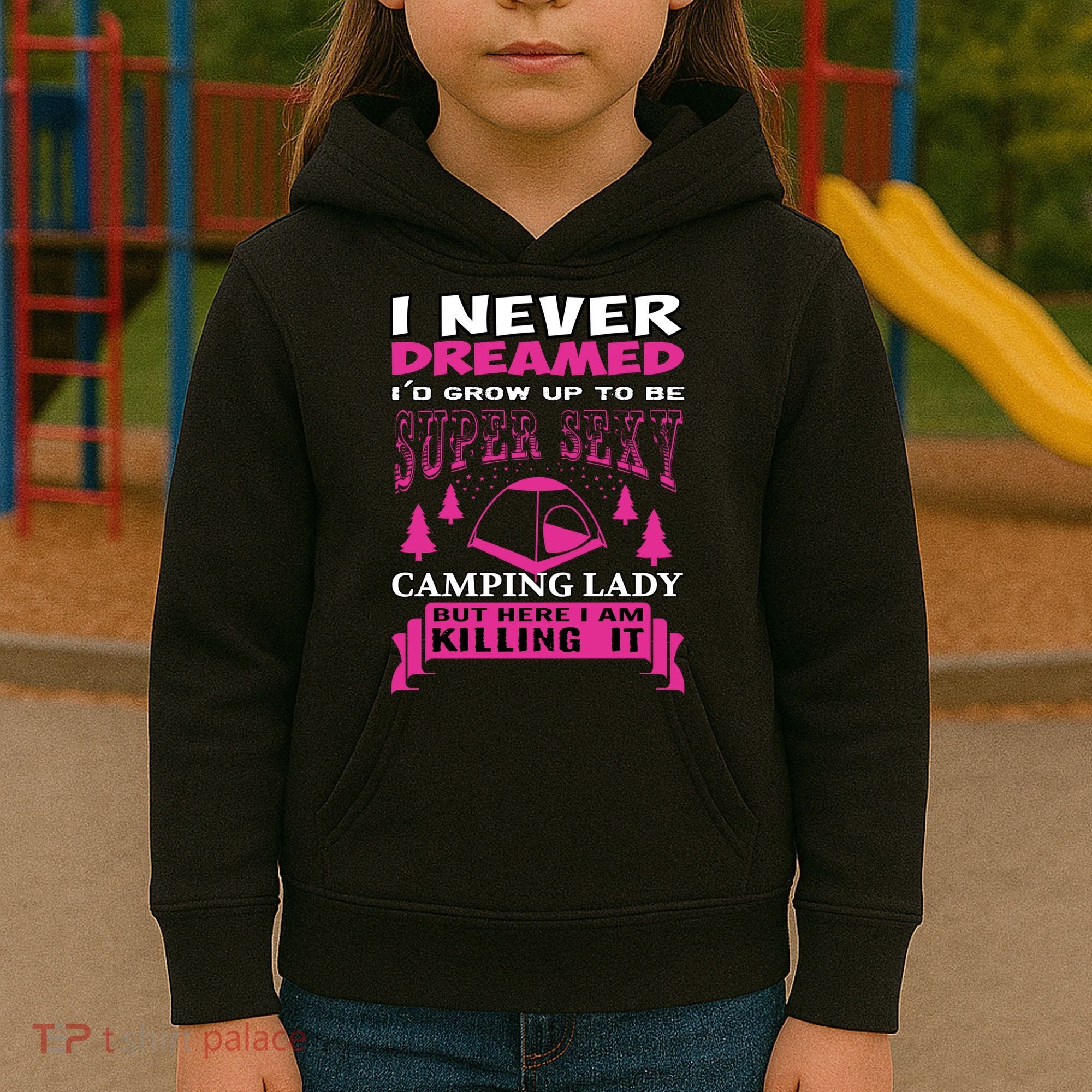 Super Sexy Camping Lady Kids Hoodie