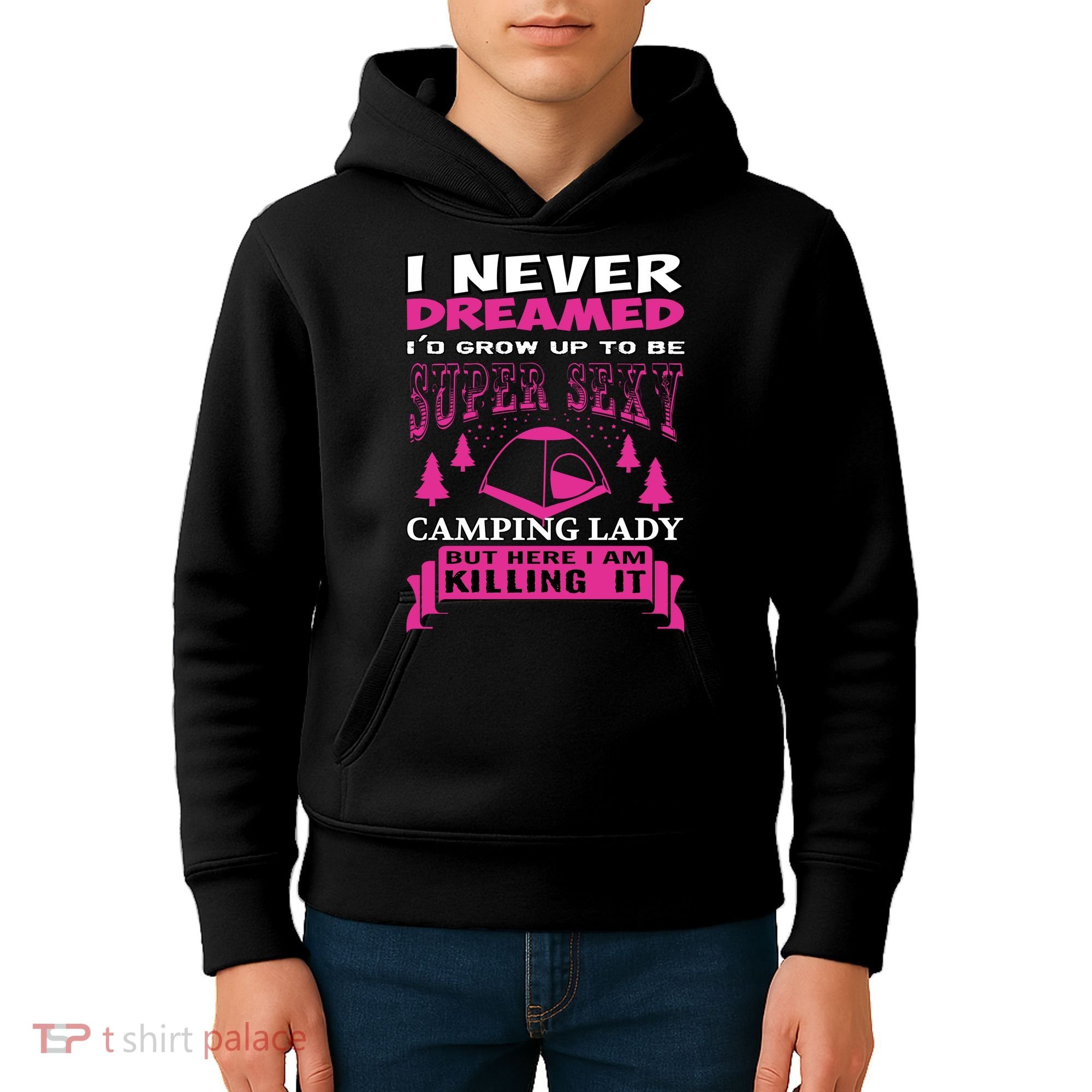 Super Sexy Camping Lady Kids Hoodie