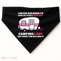 Super Sexy Camping Lady Killing It USA-Made Doggie Bandana thumb 0