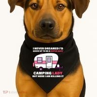 Super Sexy Camping Lady Killing It USA-Made Doggie Bandana thumb 1