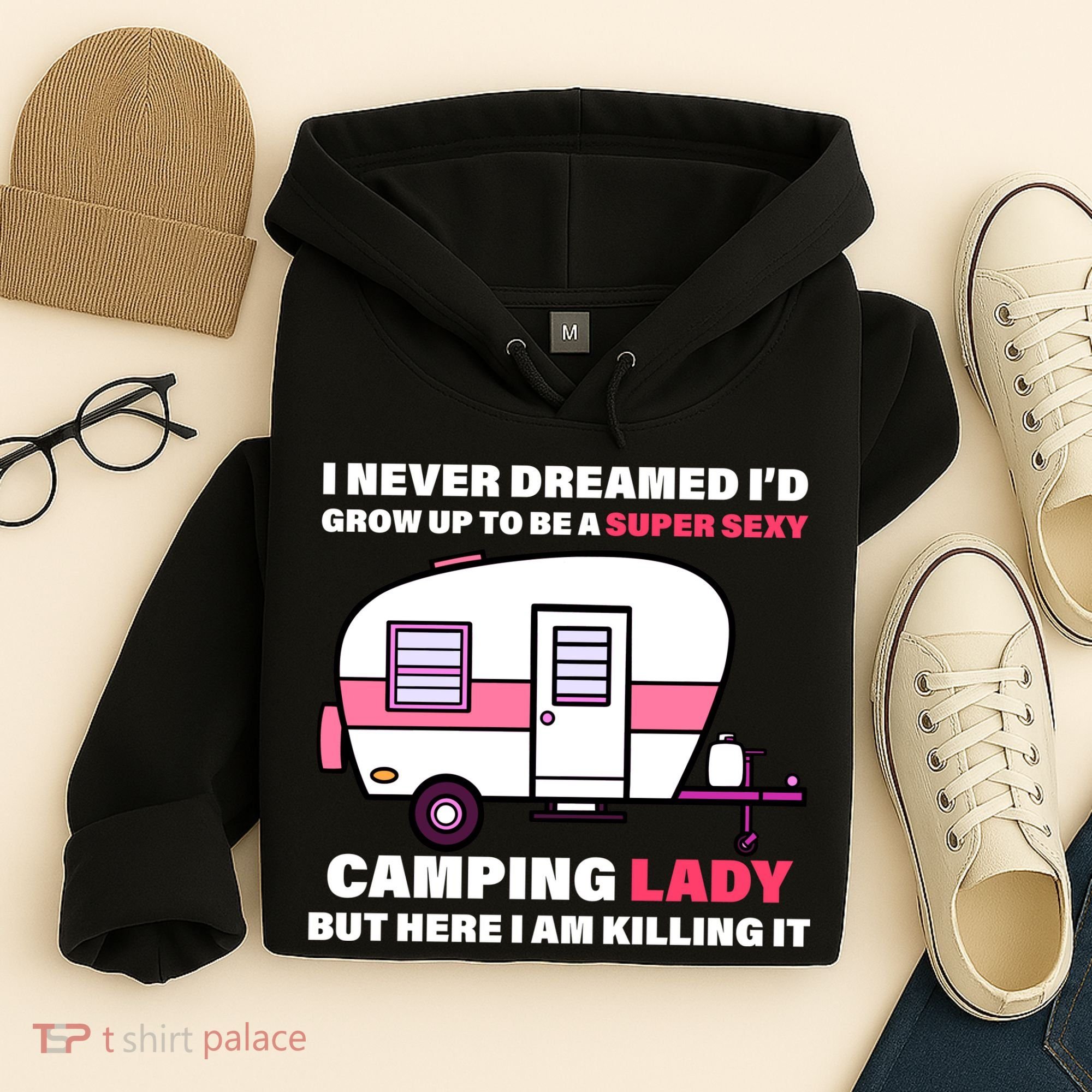 Super Sexy Camping Lady Killing It Hoodie