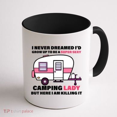Super Sexy Camping Lady Killing It Coffee Mug back