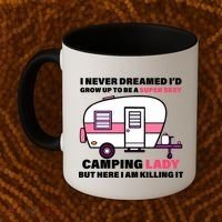 Super Sexy Camping Lady Killing It Coffee Mug thumb 2