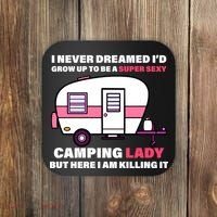 Super Sexy Camping Lady Killing It Coaster thumb 0
