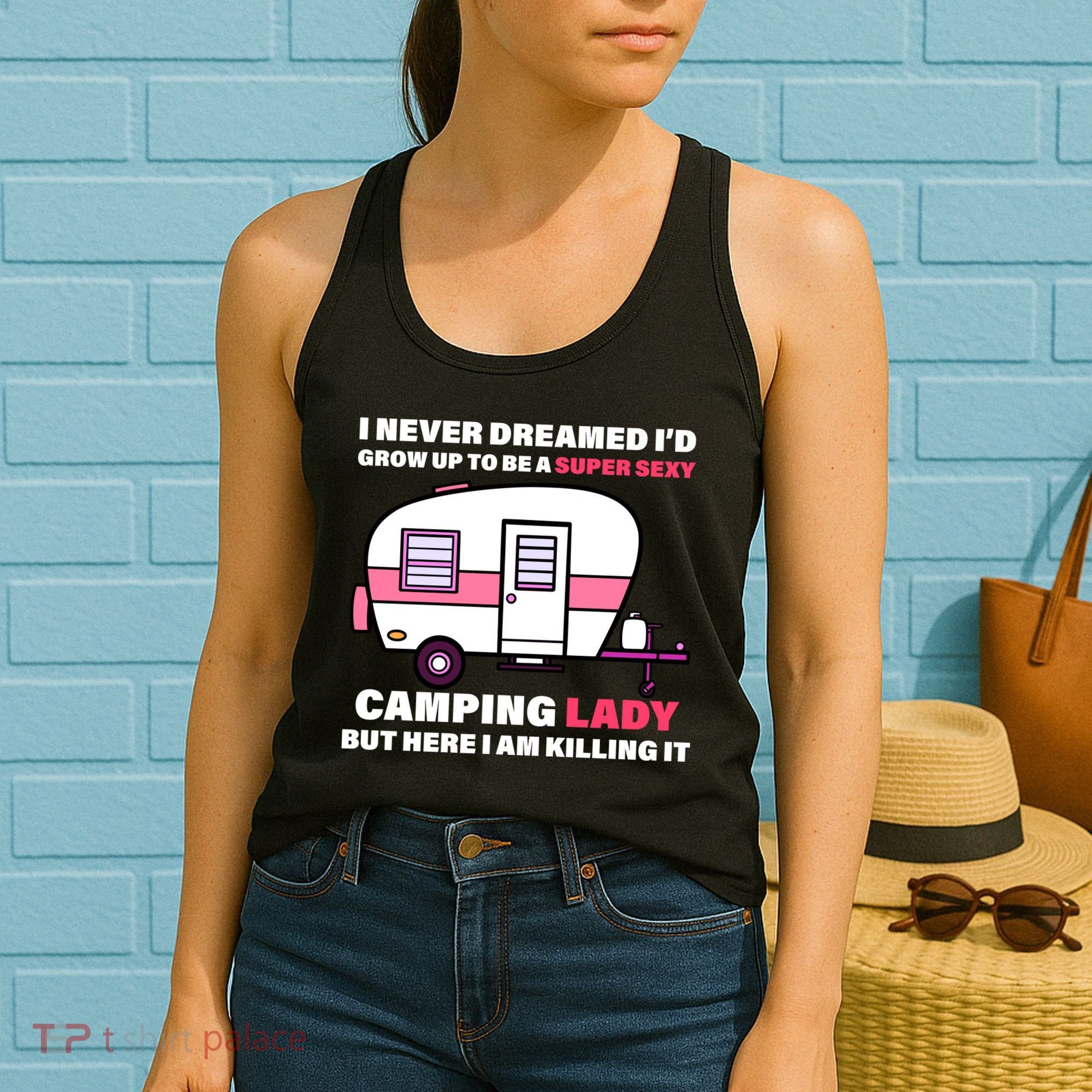 Super Sexy Camping Lady Killing It Women's Tank Top