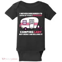 Super Sexy Camping Lady Killing It Baby Bodysuit thumb 0
