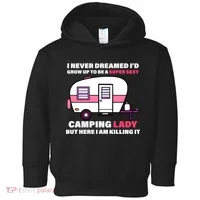 Super Sexy Camping Lady Killing It Toddler Hoodie thumb 0