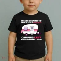 Super Sexy Camping Lady Killing It Toddler T-Shirt thumb 2
