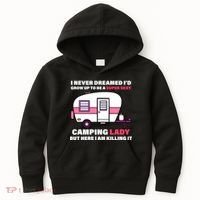 Super Sexy Camping Lady Killing It Kids Hoodie thumb 0