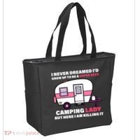 Super Sexy Camping Lady Killing It Tote Bag thumb 2