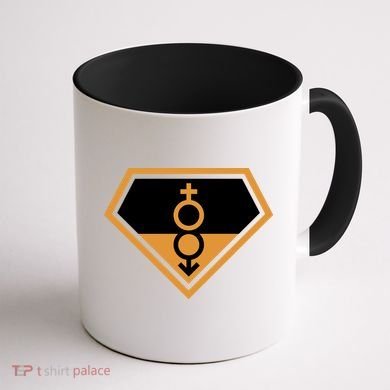 Super Straight Superhero Comic Logo Coffee Mug back