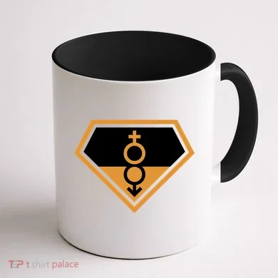 Super Straight Superhero Comic Logo Coffee Mug back