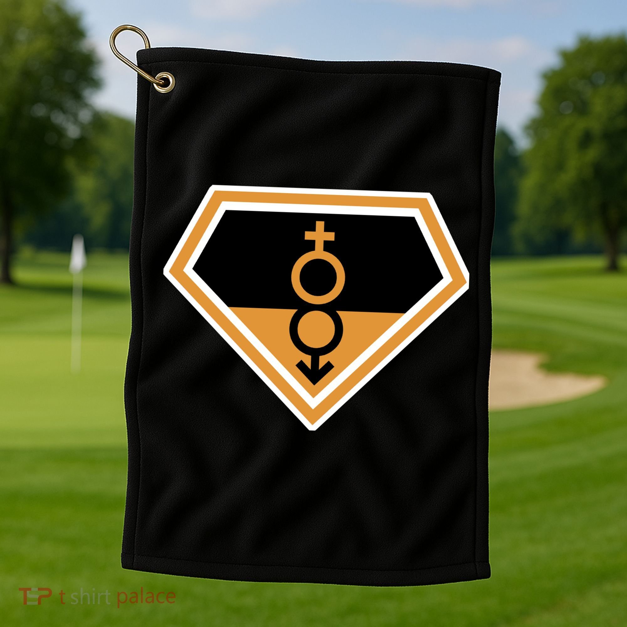 Super Straight Superhero Comic Logo Golf Towel