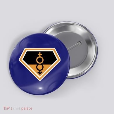 Super Straight Superhero Comic Logo Button