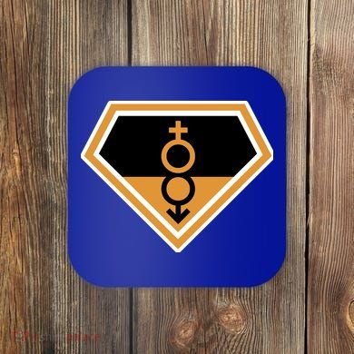 Super Straight Superhero Comic Logo Coaster