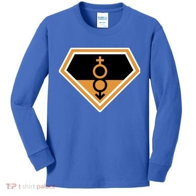 Super Straight Superhero Comic Logo Kids Long Sleeve Shirt