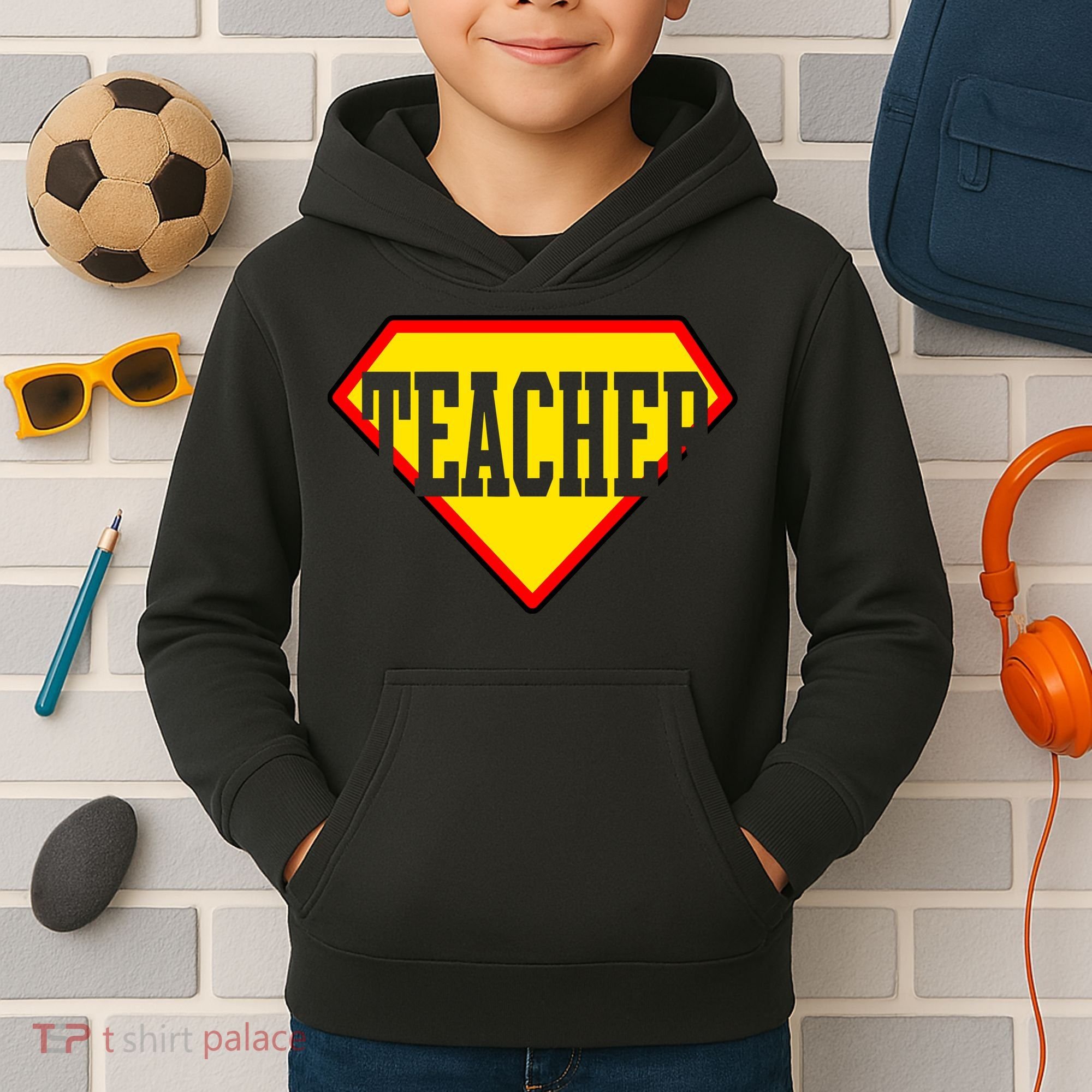 Super Teacher Hero Kids Hoodie