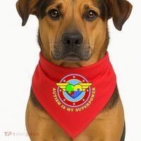Super Woman Autism Is My Superpower USA-Made Doggie Bandana thumb 1